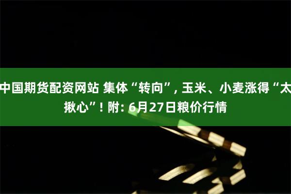中国期货配资网站 集体“转向”, 玉米、小麦涨得“太揪心”! 附: 6月27日粮价行情